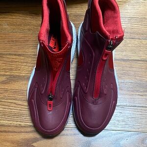 Nike Burgundy and Red Zip-Up Sneakers